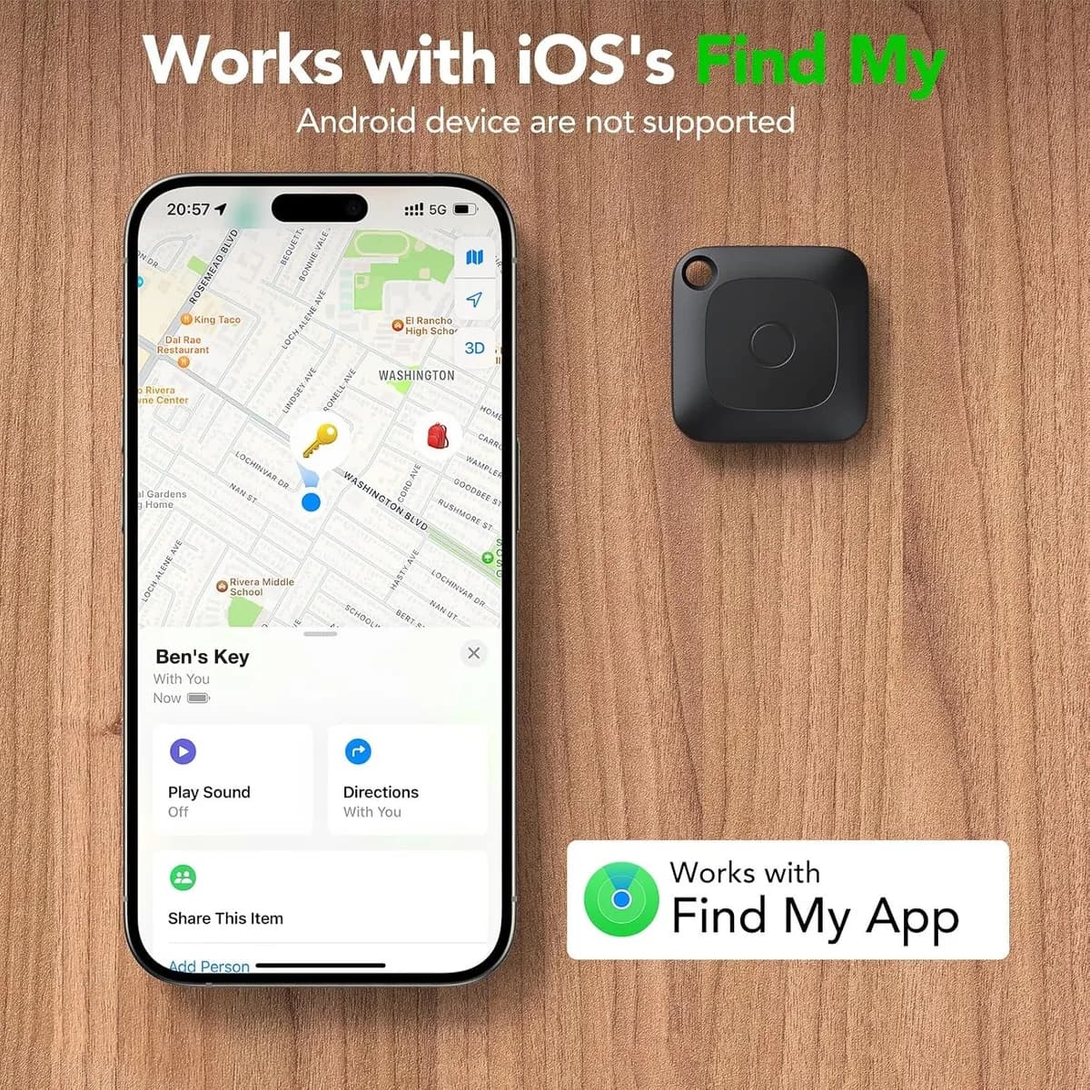 Air Tracker shown on a map in the Apple Find My app