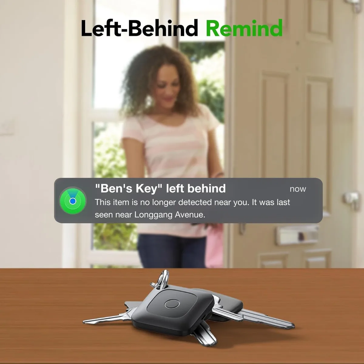 Left-behind notification for keys with an Air Tracker attached